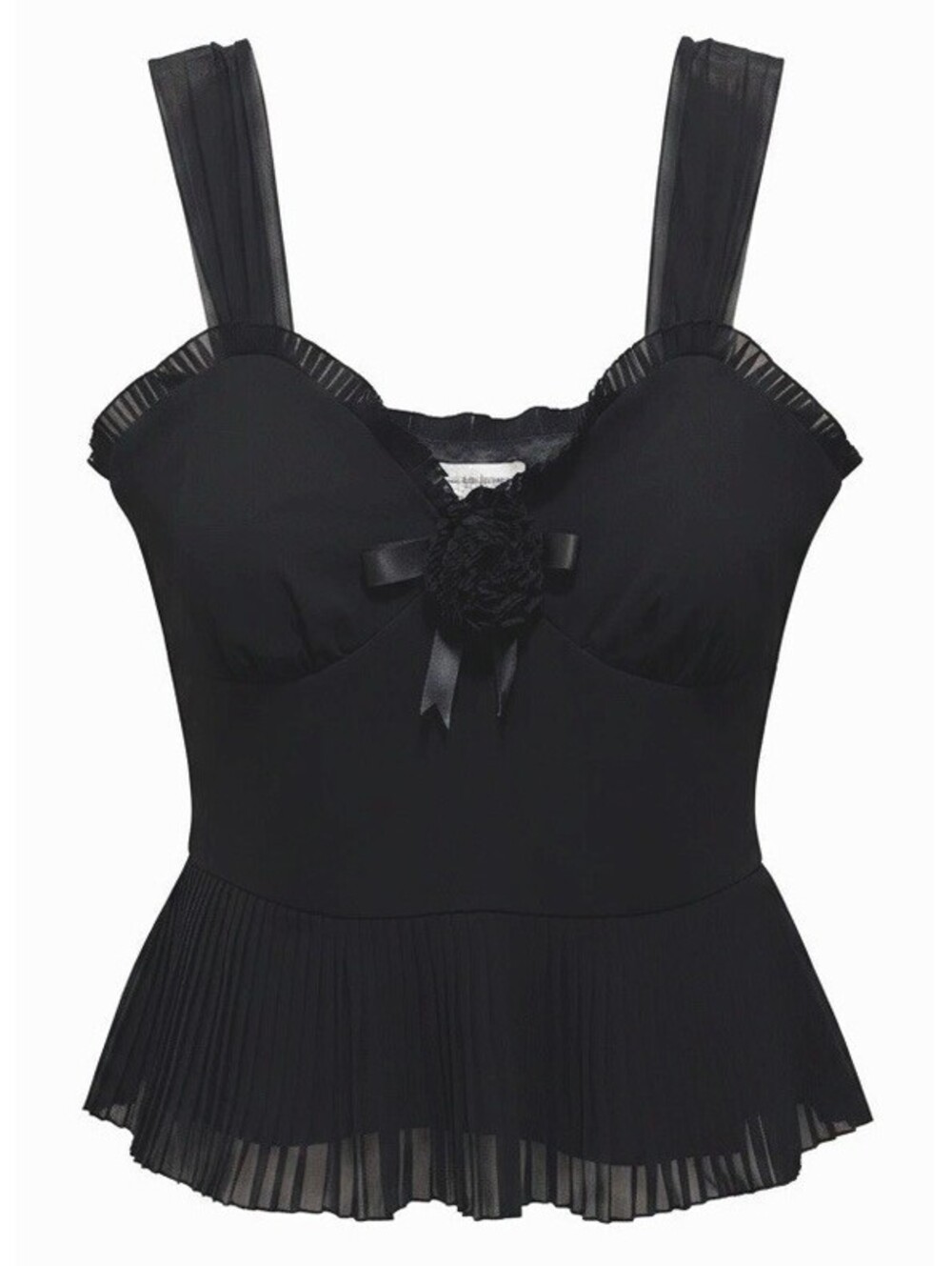 Liz Claiborne Black Chiffon Sleeveless Top Party Wedding Size 8-NWT Whimsigoth